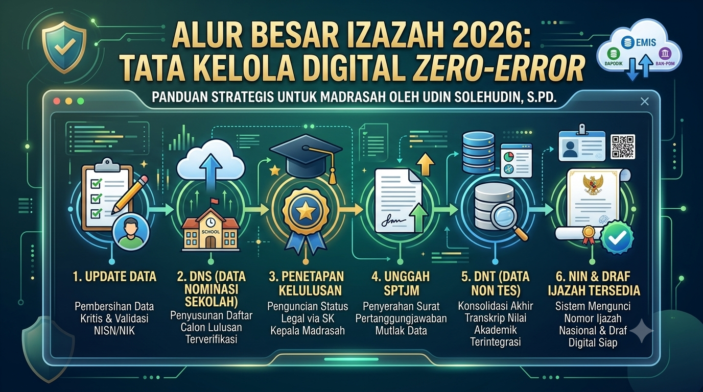 Infografis Alur Penerbitan Ijazah Digital 2026 Madrasah