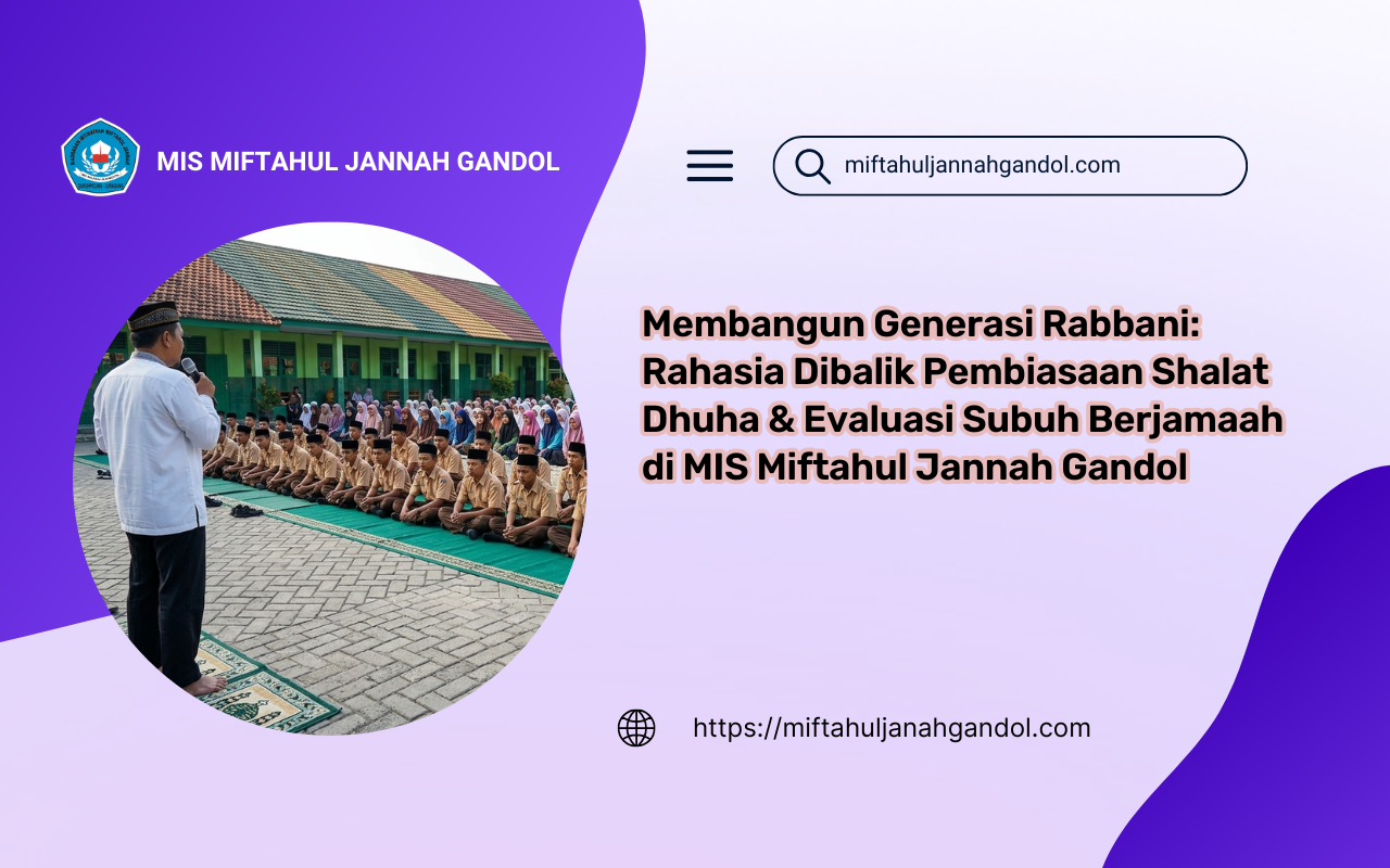Siswa dan siswi MIS Miftahul Jannah Gandol khusyuk melaksanakan sujud Shalat Dhuha berjamaah di lapangan sekolah sebagai pembiasaan pendidikan karakter Islami.