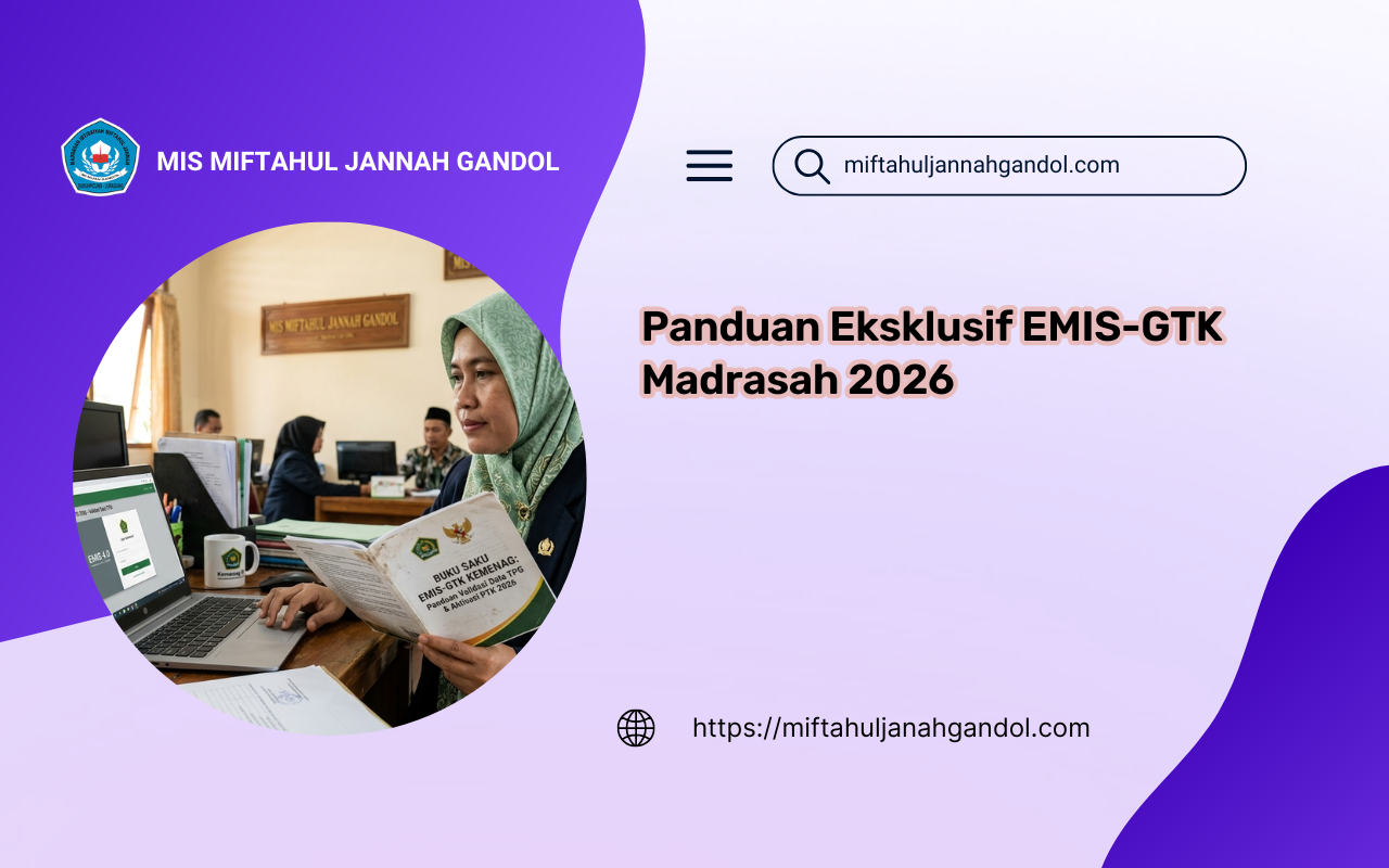 Guru madrasah sedang melakukan validasi data TPG dan aktivasi PTK di portal resmi EMIS GTK Kemenag terbaru.