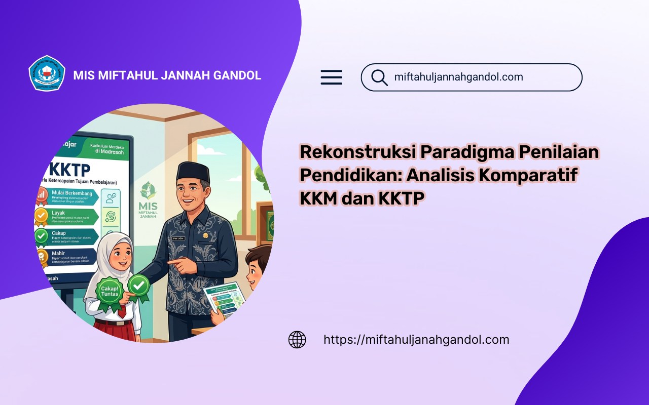 Ilustrasi transformasi orientasi evaluasi: Dari pilar angka KKM yang kaku menuju pilar kompetensi KKTP yang adaptif.