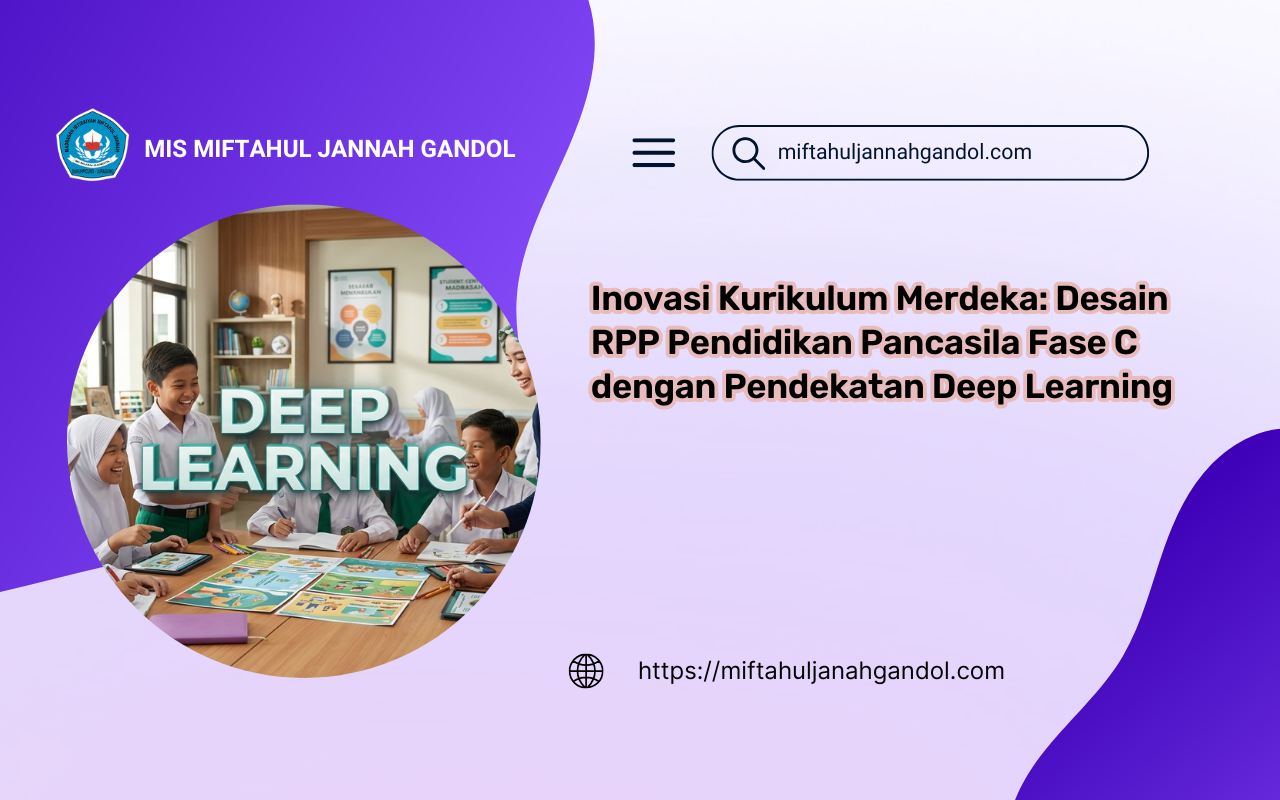 Desain pembelajaran RPP Pendidikan Pancasila Kelas VI Kurikulum Merdeka menggunakan pendekatan Deep Learning di Madrasah.